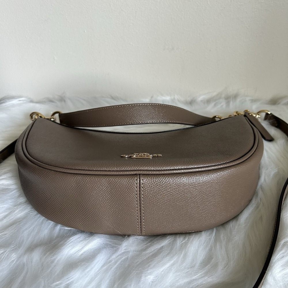Coach Aria‎ Dark Stone Pebbled Leather Shoulder Bag CCL28 NEW - Picture 3 of 8